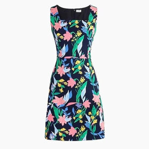 NEW J. Crew Floral basketweave square-neck dress size 8